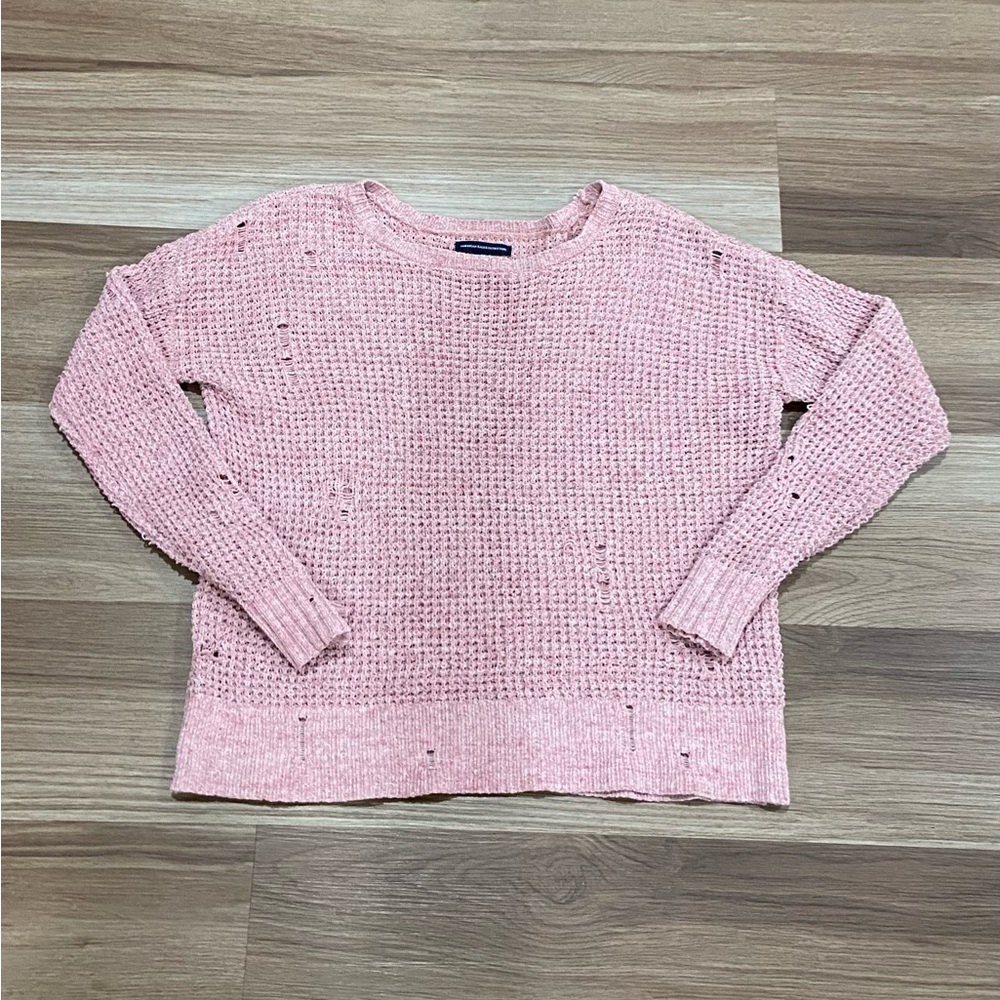 American eagle distressed chenille sweater